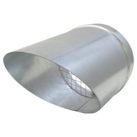 Horganyzott acél madárhálós csővég 45° D125
