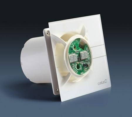 CATA E-120 GTH Szellőztető ventilátor pára és időzíthető funkcióval üveg előlapos