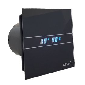   CATA E-100 MTH Szellőztető ventilátor fekete pára és időkapcsoló műanyag előlap