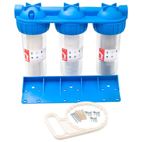 Ermetiq Szűrőház és szűrőbetét 3x 10" - 3/4" EWY-3F34/10