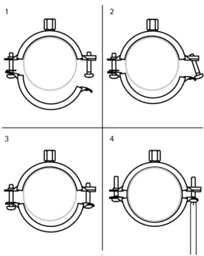 Csőbilincs M8/M10 gumírozott 88-91mm