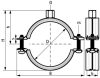 Csőbilincs M8/M10 gumírozott 176-180mm