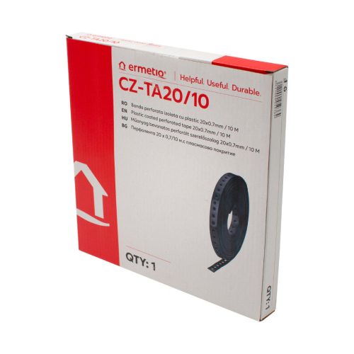 Ermetiq műanyag bevonatú perforált szerelőszalag 20x0.7mm / 10 M