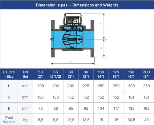 Vízmérő hideg DN200 L=350