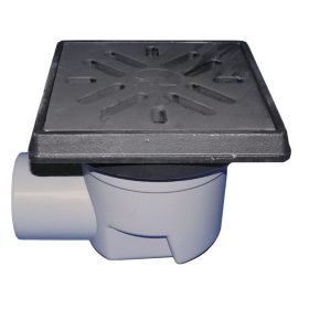 Perfekt lefolyó DN110 vízszintes kimenettel, 260×260 mm