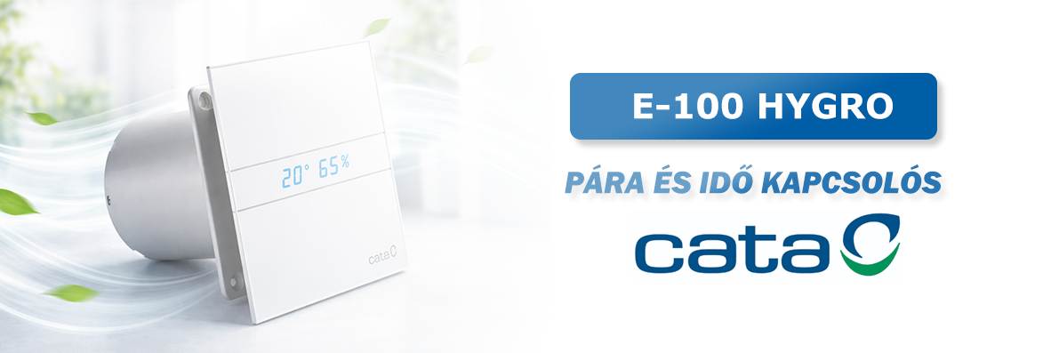 CATA E-100 GTH BK pára- és időkapcsolós ventilátor